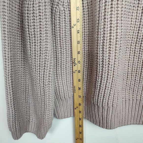 Philosophy Sweater Women's L Light Pink Chunky Knit Short Length Long Sleeves - Picture 4 of 7